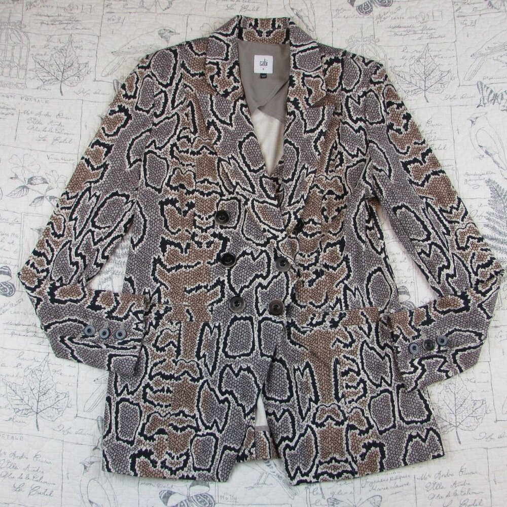 Euc Stretchy Cabi Python Blazer #3733 Snake Print… - image 8